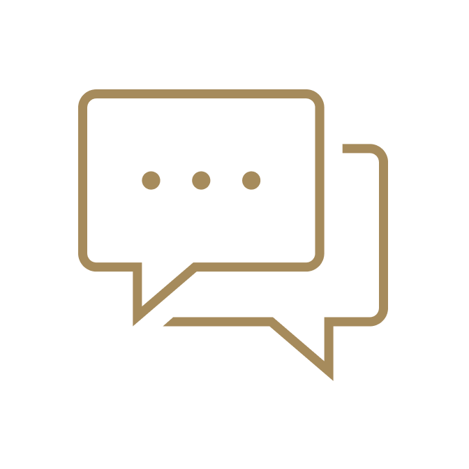 Symboles de bulles de dialogue, représentant la communication et l'échange d'idées.